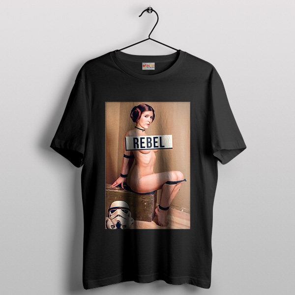 Naked Sexy Princess Leia Rebel Black T-Shirt Star Wars Girls