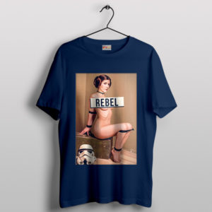 Naked Sexy Princess Leia Rebel Navy T-Shirt Star Wars Girls