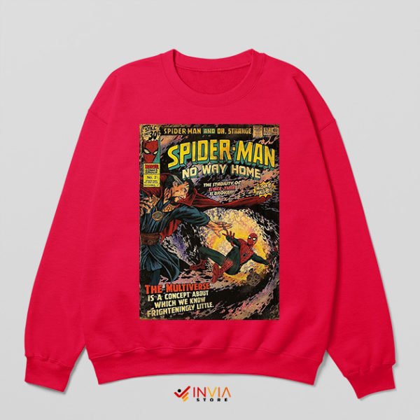 Old Comic No Way Home Red Sweatshirt