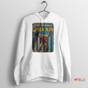 Series Retro Comic Invincible Iron Man White Hoodie