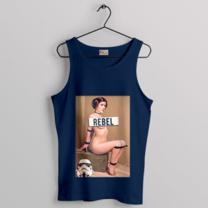 Sexy Leia Star Wars Queen Rebel Navy Tank Top Naked