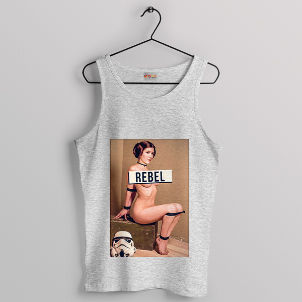 Sexy Leia Star Wars Queen Rebel SPort Grey Tank Top Naked