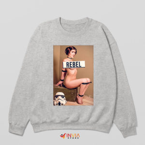 Sexy Princess Leia Rebel Sport Grey Sweatshirt Naked Star Wars