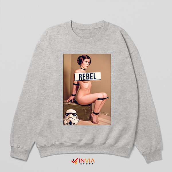 Sexy Princess Leia Rebel Sport Grey Sweatshirt Naked Star Wars