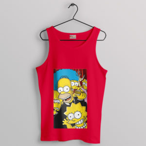 Simpsons Memes Family Face Red Tank Top