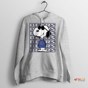 Snoopy x Chicago Bears Gear Graphic Sport Grey Hoodie Merch