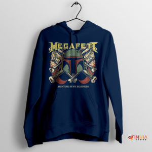 Star Wars Boba Fett Megadeth Song Navy Hoodie