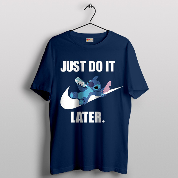 Stitch Inspired Just Do It Later Navy T-Shirt Stuffed Animal