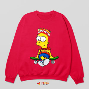 Style Trippy Bart Simpson Skate Red Sweatshirt