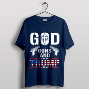 Trump News God and Guns Navy T-Shirt