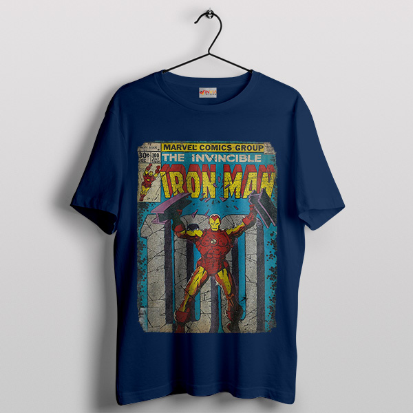 Vintage The Invincible Iron Man Navy T-Shirt