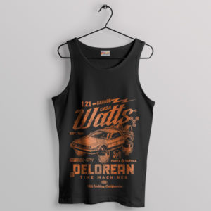 1981 DMC Delorean Engine Vintage Black Tank Top