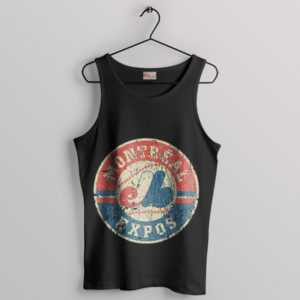 1982 Montreal Expos Distressed Logo Black Tank Top