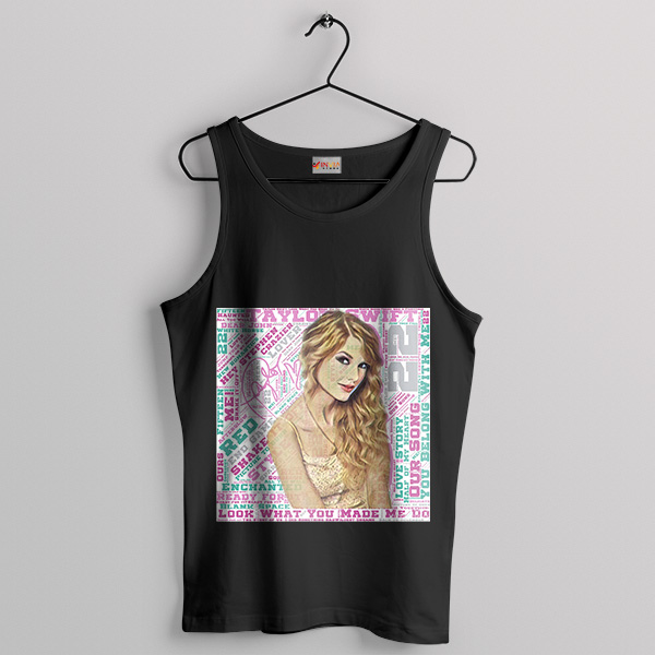 1989 Taylor Swift Collage Songs Black Tank Top