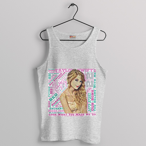 1989 Taylor Swift Collage Songs Sport Grey Tank Top