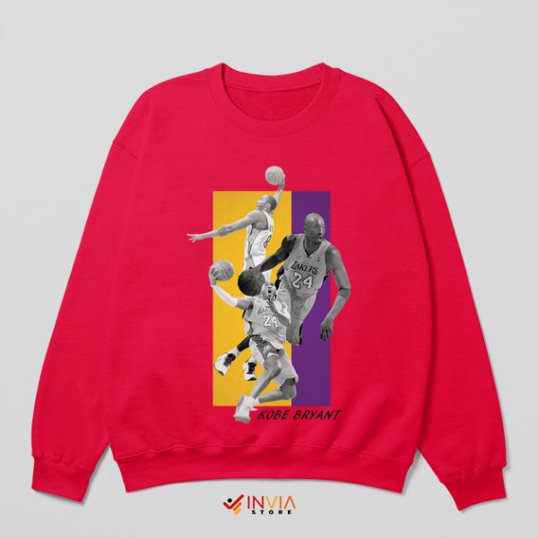 24 Kobe Dunk Basketball Lakers Red Sweatshirt
