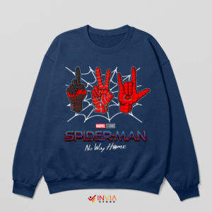 3 Spider Man Peter Parker Hands Navy Sweatshirt