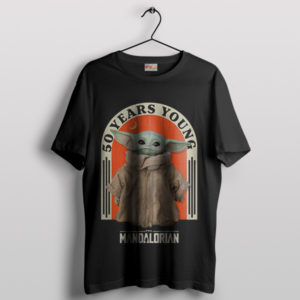 50 Years Young Yoda Mandalorian Black T-Shirt