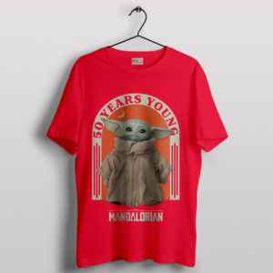 50 Years Young Yoda Mandalorian Red T-Shirt