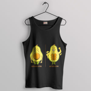 Abs Workout Meme Avocado Gym Wear Black Tank Top