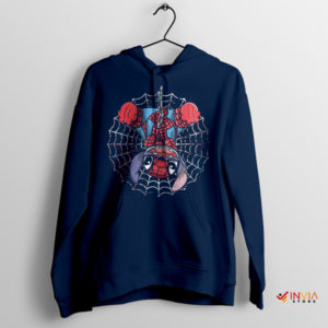 Adorable Stitch Peter Parker Spider Navy Hoodie