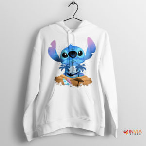 Adorable Stitch and Angel Graphic White Hoodie