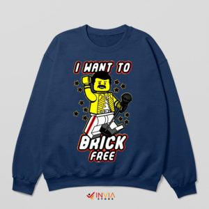Amazing Brick Lego Freddie Singing Navy Sweatshirt