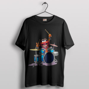 Animal Muppet that Plays the Drums Black T-Shirt