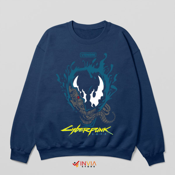 Anti Venom Marvel Cyberpunk 2077 Navy Sweatshirt