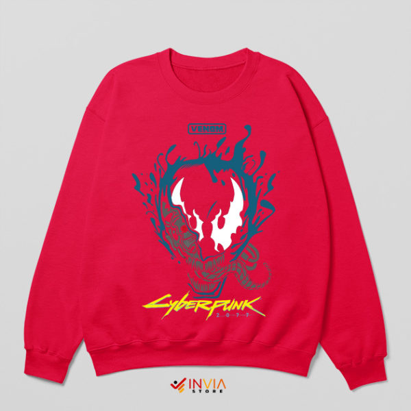 Anti Venom Marvel Cyberpunk 2077 Red Sweatshirt