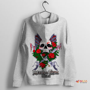 Art Attack on Titan Skull Rose Sport Grey Hoodie
