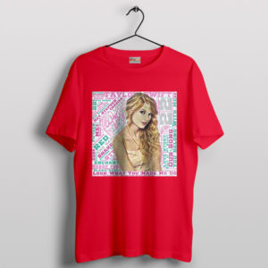Art Collage Songs Taylor Swift Lover Red T-Shirt