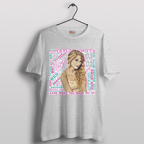 Art Collage Songs Taylor Swift Lover Sport Grey T-Shirt