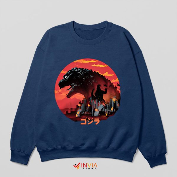 Art Godzilla King of the Monsters Navy Sweatshirt