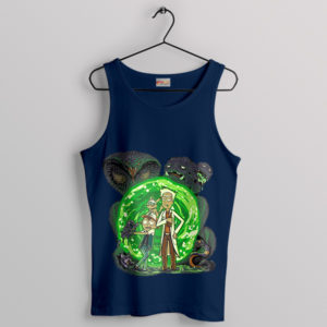 Ash Ketchum Pokemon Rick Morty Navy Tank Top