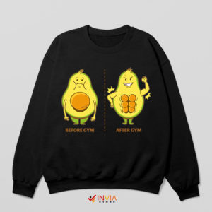 Avocado Gym Meme Workout Anytime Black Sweatshirt