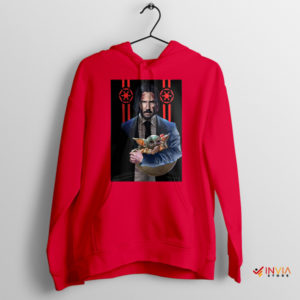 Baby Yoda Meme John Wick Chapter 4 Red Hoodie
