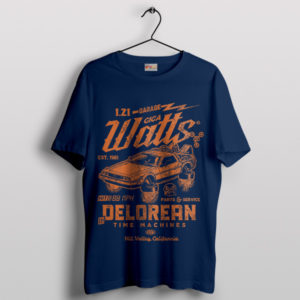 Back to The Future Day Delorean Engine Navy T-Shirt