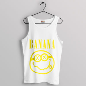 Banana Minions Smiley Face Logo White Tank Top