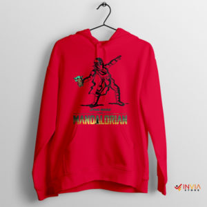 Banksy Flower Thrower Din Djarin Grogu Red Hoodie