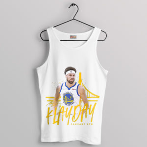 Basketball Warriors Klay Thomson Graphic White Tank Top