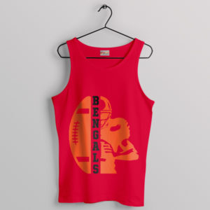 Bengals Football Ball Graphic Merch Red Tank Top