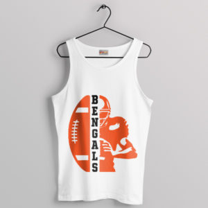 Bengals Football Ball Graphic Merch White Tank Top
