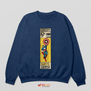 Best Captain America Comic Runs 12c Navy Sweatshirt