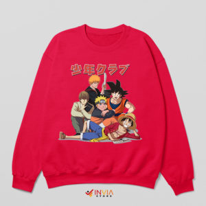 Best Shonen Jump Anime of All Time Red Sweatshirt