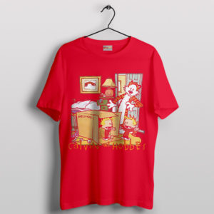 Calvin and Hobbes Retro Duo Graphic Red T-Shirt