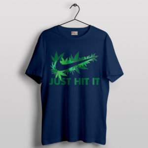 Cannabis Legalization Meme Nike Logo Navy T-Shirt