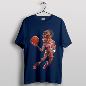 Caricature Michael Jordan Bulls 23 NBA Navy T-Shirt