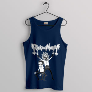 Cartoon Kiss Members Rick Morty Navy Tank Top