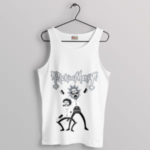 Cartoon Kiss Members Rick Morty White Tank Top